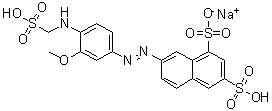 CAS # 65151-34-0, 7-[[3-Methoxy-4-[(sulfomethyl)amino]phenyl]azo]-1,3-naphthalenedisulfonic acid monosodium salt