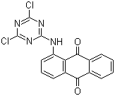 CAS # 6522-75-4, 2-(1-Anthraquinonylamino)-4,6-dichloro-1,3,5-triazine, 1-[(4,6-Dichloro-s-triazin-2-yl)amino]anthraquinone, 2-(Anthraquinon-1-ylamino)-4,6-dichloro-s-triazine, 1-[(4,6-Dichloro-1,3,5-triazin-2-yl)amino]-9,10-anthracenedione