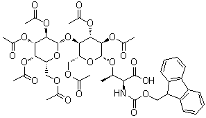 CAS # 657395-98-7, N-[(9H-Fluoren-9-ylmethoxy)carbonyl]-O-[2,3,6-tri-O-acetyl-4-O-(2,3,4,6-tetra-O-acetyl-beta-D-galactopyranosyl)-beta-D-glucopyranosyl]-L-threonine