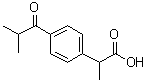 structure of CAS# 65813-55-0, alpha-甲基-4-(2-甲基-1-氧代丙基)苯乙酸