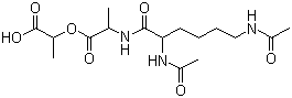 structure of CAS# 65882-12-4, N,N'-Diacetyl-lysinyl-D-alanyl-D-lactic acid