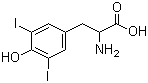 structure of CAS# 66-02-4, 3,5-Diiodo-DL-tyrosine