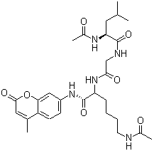 structure of CAS# 660847-06-3, N-乙酰基-L-亮氨酰甘氨酰-N6-乙酰基-N-(4-甲基-2-氧代-2H-1-苯并吡喃-7-基)-L-赖氨酰胺
