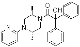 CAS # 6634-37-3, trans-1-(Hydroxydiphenylacetyl)-2,5-dimethyl-4-(2-pyridinyl)piperazine, NSC 51840