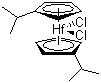 structure of CAS# 66349-80-2, Bis(isopropylcyclopentadienyl)hafnium dichloride