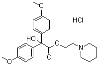 CAS 登录号：6636-67-5, 4,4'-二甲氧基二苯乙醇酸 2-哌啶乙基酯盐酸盐