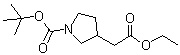 structure of CAS# 664364-29-8, 1-[叔丁氧羰基]-3-吡咯烷乙酸乙酯