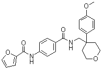 CAS 登录号：664993-53-7, N-[4-[[[[四氢-4-(4-甲氧基苯基)-2H-吡喃-4-基]甲基]氨基]羰基]苯基]-2-呋喃甲酰胺