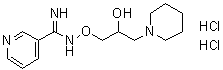 structure of CAS# 66611-37-8, N-[2-Hydroxy-3-(1-piperidinyl)propoxy]-3-pyridinecarboximidamide dihydrochloride