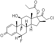 CAS # 66852-54-8, Halobetasol propionate, Ulobetasol propionate, 21-Chloro-6alpha,9-difluoro-11beta,17-dihydroxy-16beta-methylpregna-1,4-diene-3,20-dione 17-propionate
