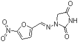 CAS # 67-20-9, Nitrofurantoin, 1-[(5-Nitrofurfurylidene)amino]hydantoin, 1-(((5-Nitro-2-furanyl)methylene)amino)-2,4-imidazolidinedione