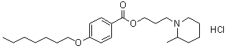 CAS # 67049-48-3, 4-(Heptyloxy)benzoic acid 3-(2-methyl-1-piperidinyl)propyl ester hydrochloride