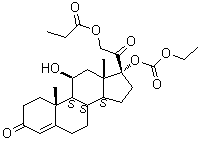 structure of CAS# 671225-26-6, 皮质醇 17-(碳酸乙酯)酯 21-丙酸酯