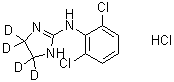 CAS # 67151-02-4, Clonidine-d<sub>4</sub> Hydrochloride, N-(2,6-Dichlorophenyl)-4,5-dihydro-d<sub>2</sub>-1H-imidazol-4,5-d<sub>2</sub>-2-amine monohydrochloride