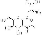 structure of CAS# 67262-86-6, O-[2-(乙酰氨基)-2-脱氧-alpha-D-吡喃半乳糖基]-L-丝氨酸