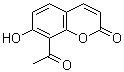 CAS # 6748-68-1, 8-Acetyl-7-hydroxy-2H-1-benzopyran-2-one, 8-Acetyl-7-hydroxycoumarin, FO 61