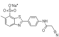 CAS # 6764-27-8, 2-[4-(2-Cyanoacetamido)phenyl]-6-methyl-7-benzothiazolesulfonic acid monosodium salt