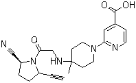 CAS 登录号：676559-83-4, ABT 279, 2-[4-[[2-[(2S,5R)-2-氰基-5-乙炔基-1-吡咯烷基]-2-氧代乙基]氨基]-4-甲基-1-哌啶基]-4-吡啶羧酸