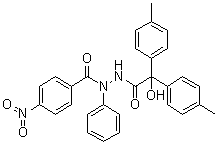 CAS # 6767-77-7, N'-(2-Hydroxy-2,2-di-p-tolylacetyl)-4-nitro-N-phenylbenzohydrazide, 2-(4,4'-Dimethylbenziloyl)-1-(p-nitrobenzoyl)-1-phenylhydrazine