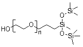 CAS # 67674-67-3, 2-[Hydroxy(polyethyleneoxy)propyl]heptamethyltrisiloxane, Organo-Modified Siloxane, Heptamethyltrisiloxane ethoxylated, Heptamethyltrisiloxane-polyoxyethylene allyl ether copolymer, Dow Corning 5212