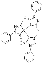 structure of CAS# 68195-63-1, 5,5',5''-三甲基-2,2',2''-三苯基-[4,4':4',4''-三联-4H-吡唑]-3,3',3''(2H,2'H,2''H)-三酮