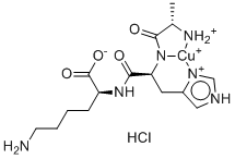 CAS # 682809-81-0, AHK-Cu, ALA-HIS-LYS-CU,Copper Peptide 1:1,[L-Alanyl-κN-L-histidyl-κN,κN3-L-lysinato(2-)]copper Monohydrochloride