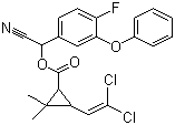 structure of CAS# 68359-37-5, 氟氯氰菊酯