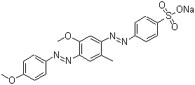 CAS # 68555-86-2, Acid Orange 156, Nylanthrene Orange 3G, Rifa Acid Fast Orange E-GNS, Tectilon Orange 3G, Triacid Fast Orange 3G, 4-[2-[5-Methoxy-4-[2-(4-methoxyphenyl)diazenyl]-2-methylphenyl]diazenyl]benzenesulfonic acid, sodium salt