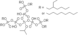 CAS # 68585-79-5, Isopropyl tri(dioctylpyrophosphate) titanate, Tris(dioctyl phosphato-O'')(2-propanolato)titanium branched and linear