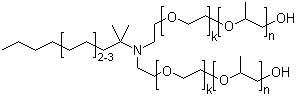 CAS 登录号：68603-58-7, C12-C14 叔烷基胺乙氧基化丙氧基化物