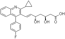 structure of CAS# 688735-41-3, (3S,5S,6E)-7-[2-环丙基-4-(4-氟苯基)-3-喹啉基]-3,5-二羟基-6-庚烯酸