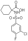 CAS # 690646-08-3, 1-[[(3-Chloro-4-fluorophenyl)sulfonyl]amino]cyclohexanecarboxylic acid