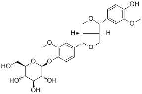 structure of CAS# 69251-96-3, 松脂醇-4-O-beta-D-吡喃葡萄糖苷
