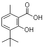 structure of CAS# 6934-03-8, 3-(1,1-Dimethylethyl)-2-hydroxy-6-methylbenzoic acid