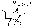 CAS # 69388-84-7, Sulbactam sodium, Sodium (2S-cis)-3,3-dimethyl-7-oxo-4-thia-1-azabicyclo[3.2.0]heptane-2-carboxylate 4,4-dioxide