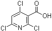 structure of CAS# 69422-72-6, 2,4,6-Trichloronicotinic acid