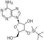 structure of CAS# 69504-14-9, 3'-O-叔丁基二甲基硅烷基腺苷