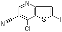 structure of CAS# 700844-17-3, 7-Chloro-2-iodothieno[3,2-b]pyridine-6-carbonitrile