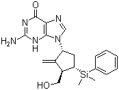 CAS # 701278-07-1, 2-Amino-9-[(1S,3R,4S)-4-(dimethylphenylsilyl)-3-(hydroxymethyl)-2-methylenecyclopentyl]-1,9-dihydro-6H-purin-6-one