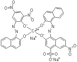 CAS # 70236-55-4, Disodium [1-[(2-hydroxy-3,5-dinitrophenyl)azo]-2-naphthalenolato][3-hydroxy-4-[(2-hydroxy-1-naphthalenyl)azo]-7-nitro-1-naphthalenesulfonato]chromate