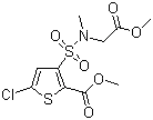 CAS # 70374-38-8, 5-Chloro-3-[N-(methoxy-carbonyl-methyl)sulfamoyl]-2-thiophene carboxylic acid methyl ester