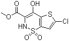 structure of CAS# 70374-51-5, 6-氯-4-羟基-3-甲氧羰基-2H-噻吩并[2,3-e]-1,2-噻嗪-1,1-二氧化物