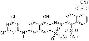 CAS # 70616-90-9 (12225-82-0), Reactive Orange 4, 2-[[6-[(4,6-Dichloro-1,3,5-triazin-2-yl)methylamino]-1-hydroxy-3-sulfo-2-naphthalenyl]azo]-1,5-naphthalenedisulfonic acid trisodium salt