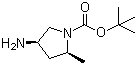 structure of CAS# 708274-46-8, 4-氨基-2-甲基-1-(2S,4R)-吡咯烷羧酸叔丁酯