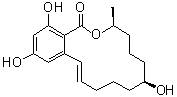 CAS # 71030-11-0, (-)-beta-Zearalenol, (3S,7S,11E)-3,4,5,6,7,8,9,10-Octahydro-7,14,16-trihydroxy-3-methyl-1H-2-benzoxacyclotetradecin-1-one