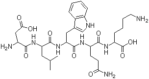 CAS # 71494-20-7, Aspartyl-leucyl-tryptophanyl-glutaminyl-lysine, Asp-Leu-Trp-Gln-Lys
