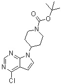 CAS 登录号：717900-74-8, 4-(4-氯-7H-吡咯并[2,3-d]嘧啶-7-基)哌啶-1-羧酸叔丁酯