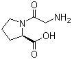 structure of CAS# 71884-56-5, (R)-1-(2-Aminoacetyl)pyrrolidine-2-carboxylic acid