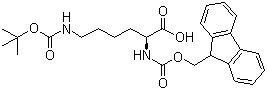structure of CAS# 71989-26-9, N-Fmoc-N'-Boc-L-Lysine