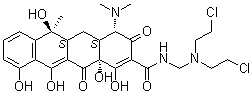 CAS # 72-09-3, N-(beta,beta'-Dichlorodiethylaminomethyl)tetracycline, NSC 47461, TCM, Tetracycline mustard